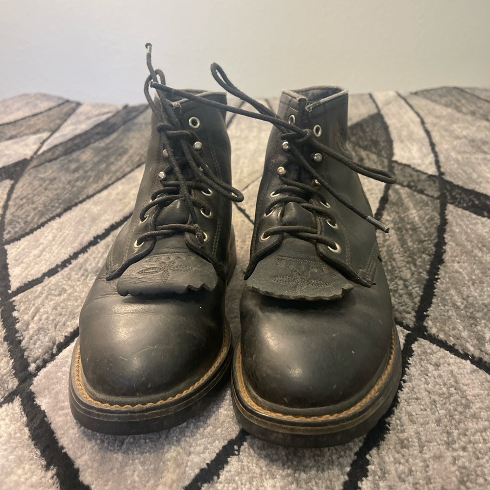 Women’s Ariat Black Leather Lace-Up Work Boots